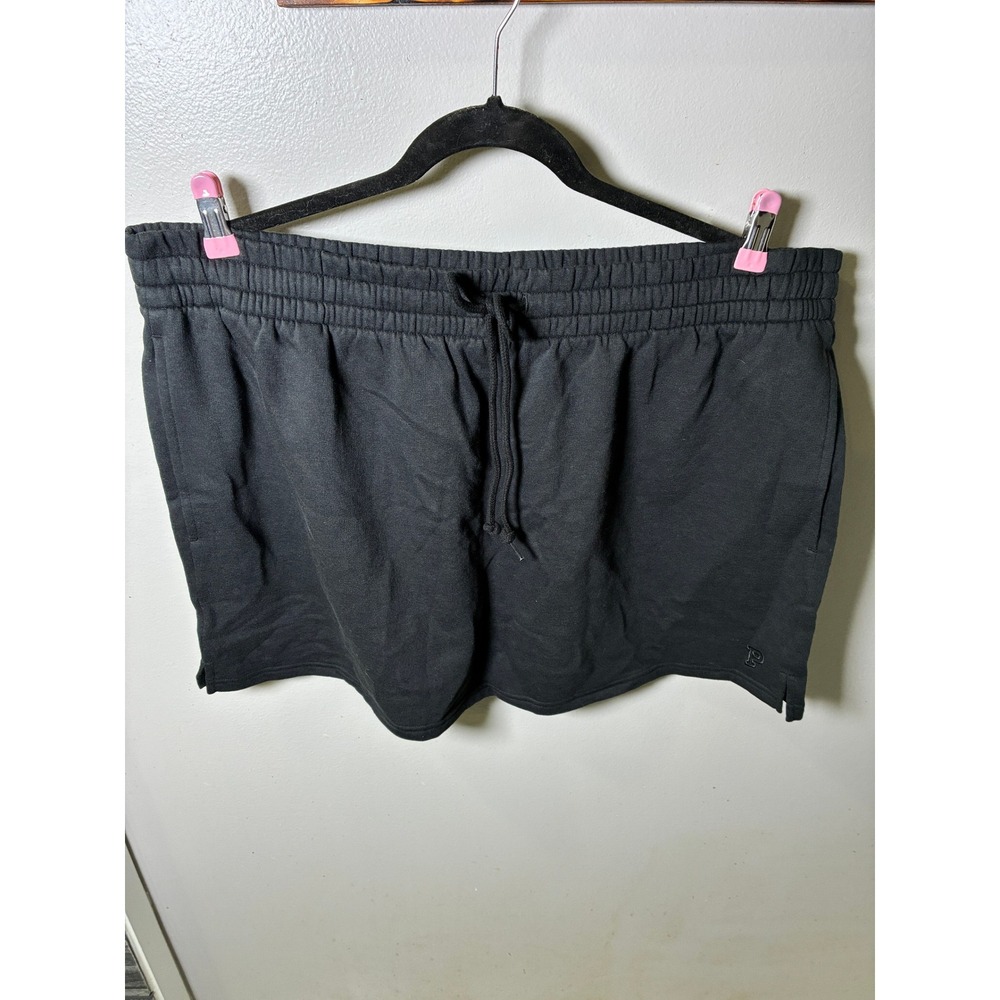 PINK Victoria's Secret Black Fleece Sweat Shorts XXL NWT Drawstring Lounge